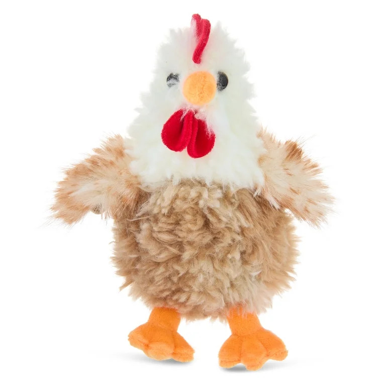 Small Shaggy Rooster Plush, Brown and White, 8.5", Easter by Way To Celebrate | Walmart (US)