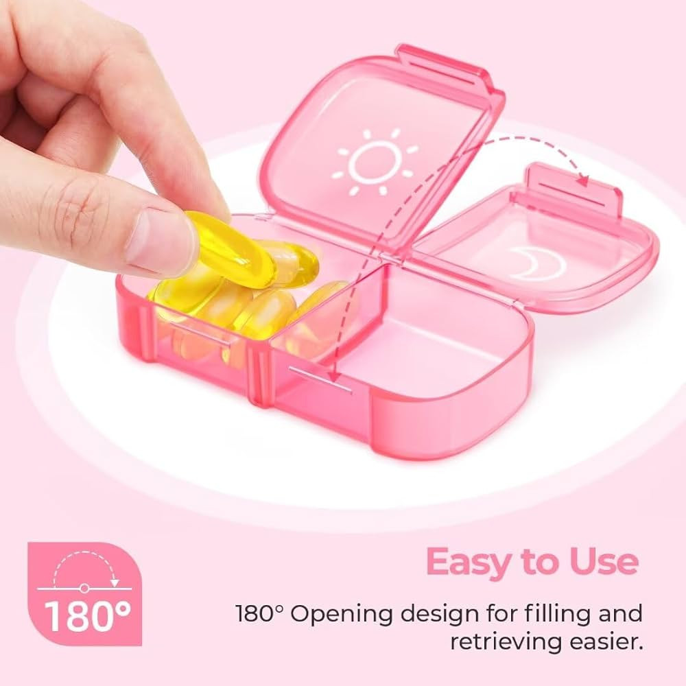 AUVON XL Weekly Pill Organizer 2 Times a Day, AM PM Pill Case with One-Side Large Opening for Eas... | Amazon (US)