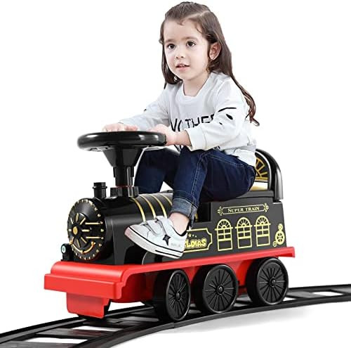 JOYLDIAS 3-in-1 Ride On Train with 16pcs Curved Tracks, 6V Electric Ride On Toy Train for Kids wi... | Amazon (US)