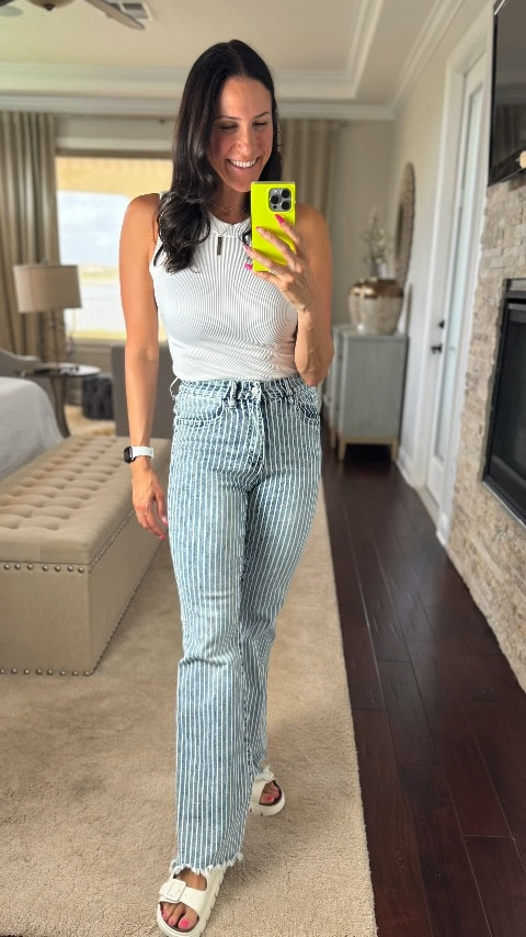 yep…I went from skinny to flare real quick 😅 love these jeans tho! The size guide was accurate AND they are super stretchy! 

#LTKSeasonal #LTKFindsUnder50 #LTKStyleTip