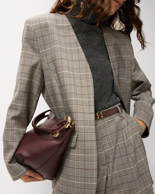 F&F Checked Collarless Co-ord Blazer in Multi Brown | Tesco F&F