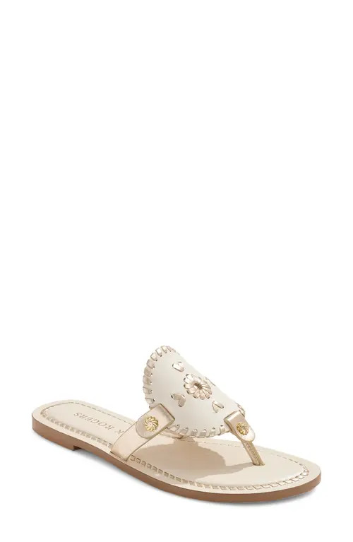 Jack Rogers Collins Sandal in Ivory/Platinum at Nordstrom, Size 6.5 | Nordstrom