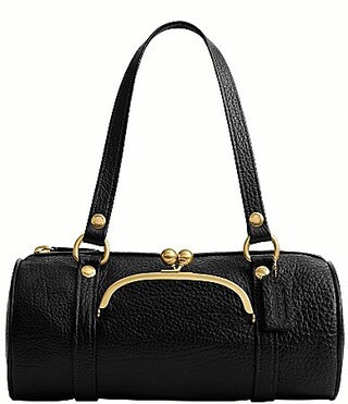 COACH Kisslock Barrel Shoulder Bag - Black | Dillard's
