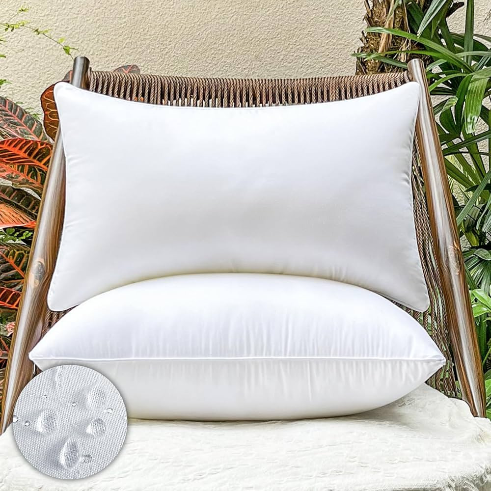 12x20 Outdoor Pillows,Pack of 2 Water Resistant Waterproof Lumbar Pillow Inserts Decorative Stuff... | Amazon (US)