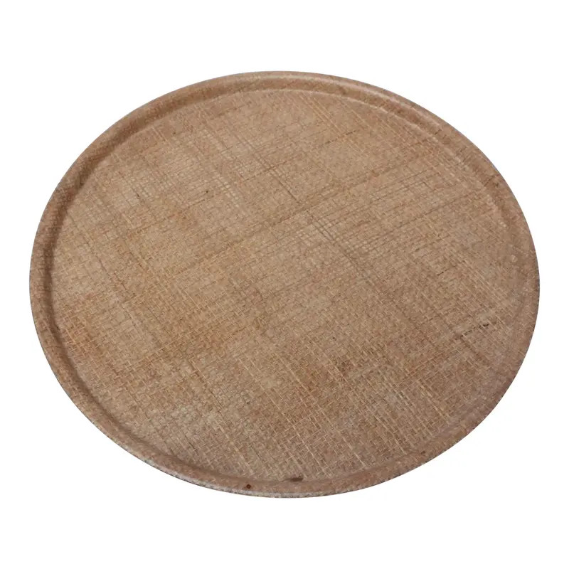 1960s Mid Century Modern Woven Raffia Serving Tray | Chairish