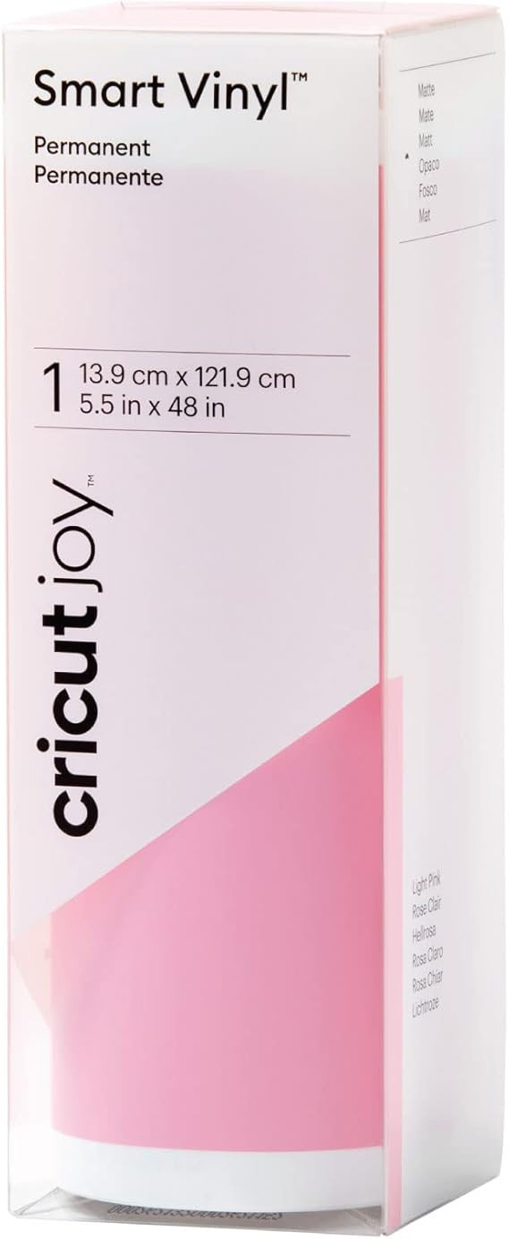 Cricut Smart Permanent Matte Vinyl (5.5in x 48in, Light Pink) for Joy machine - matless cutting f... | Amazon (US)