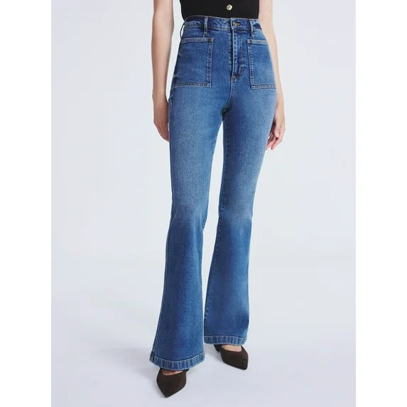 Scoop Women's High Rise Denim Trousers with Patch Pockets, Sizes 0-20 | Walmart (US)