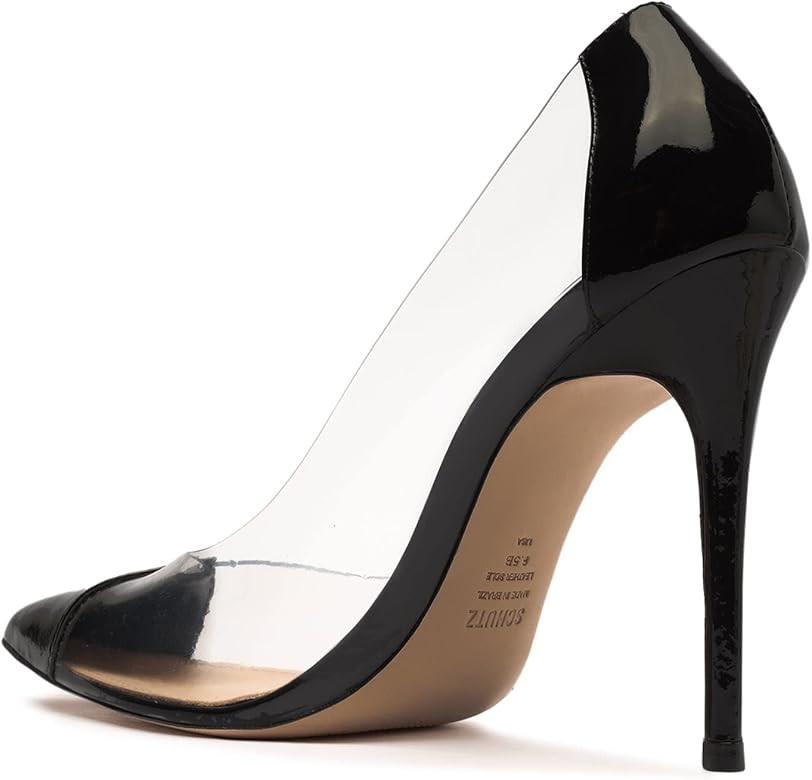 SCHUTZ Women's Cendi Pointed Toe Clear Pump Heels | Amazon (US)