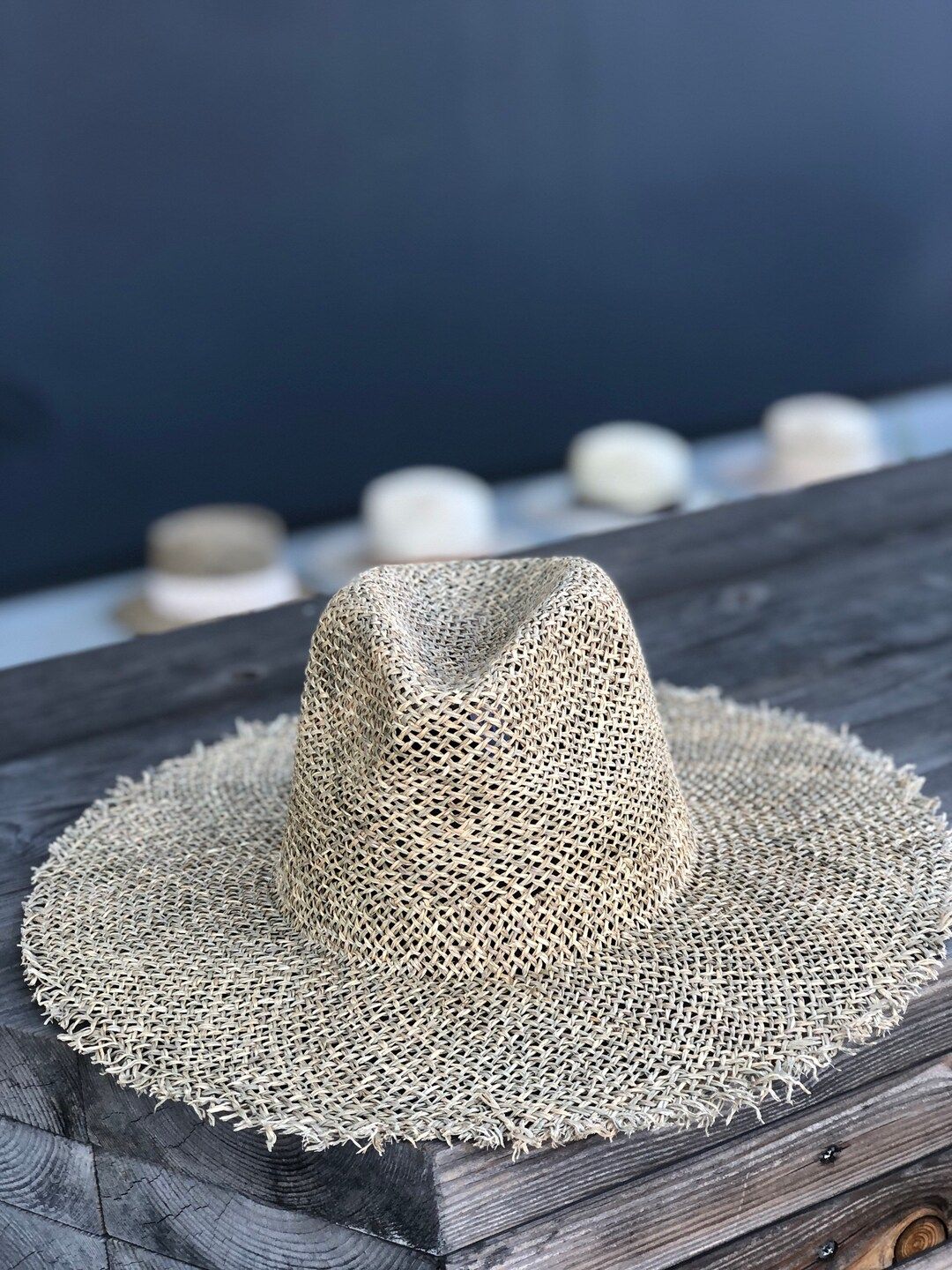 Handwoven Sun Hat With Frayed Edge. Light Weight, Wide Brim, Sun Hat, Vacation Hat, Summer Hat, B... | Etsy (US)