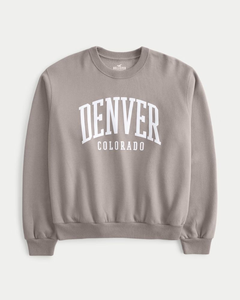 Women's Easy Denver Graphic Crew Sweatshirt | Women's Sale | HollisterCo.com | Hollister (UK)
