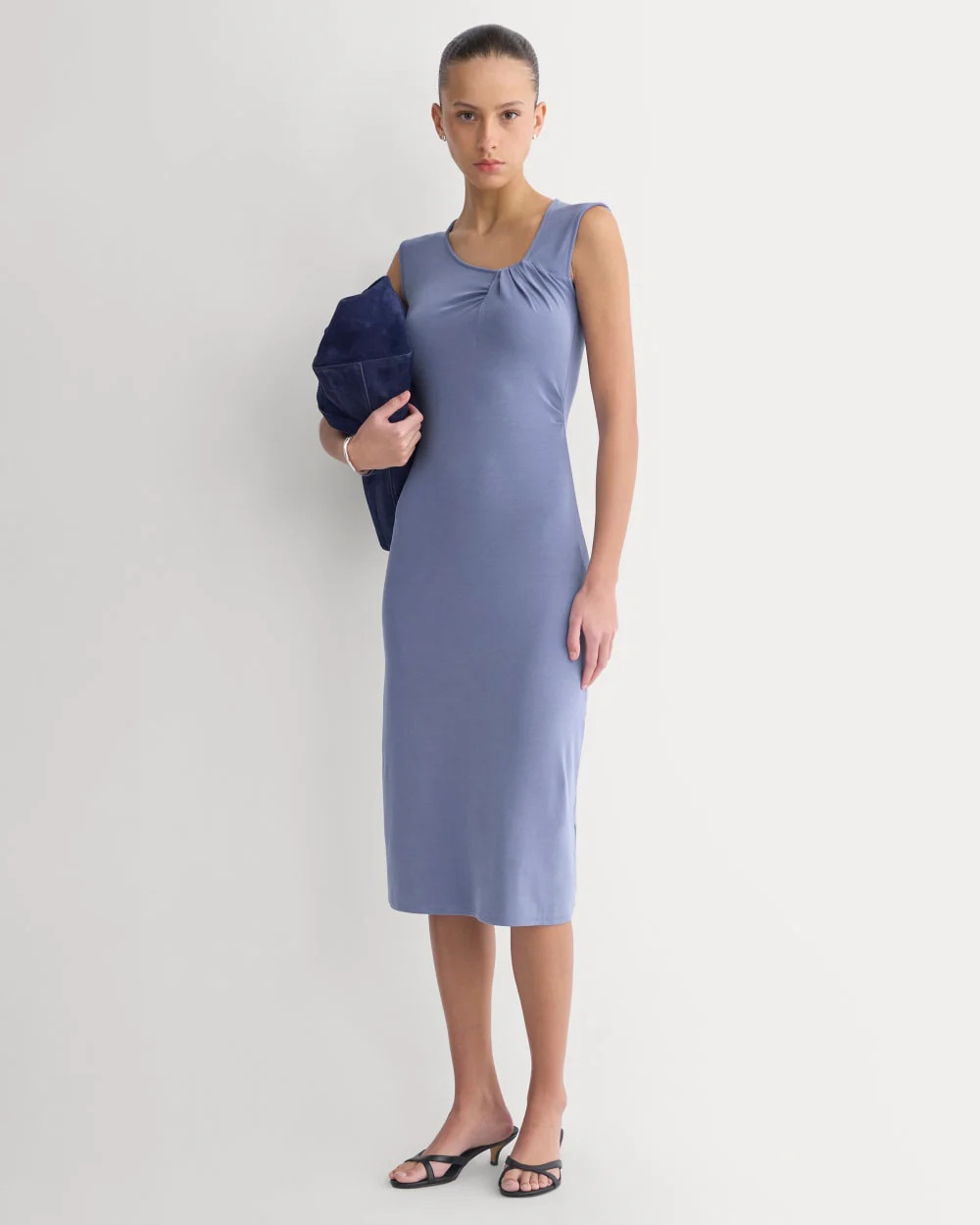 Knit Asymmetrical Midi Dress | Blue Dusk | Everlane