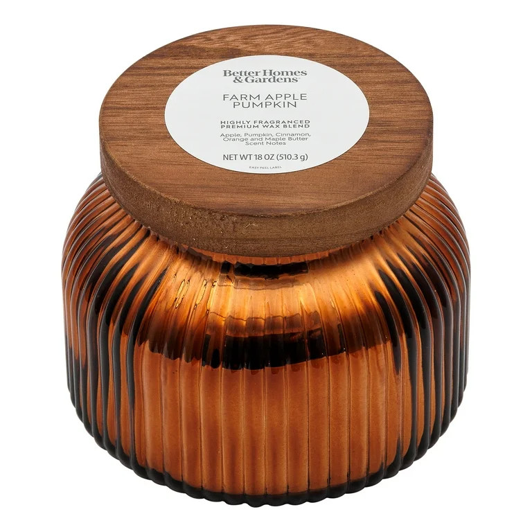 Better Homes & Gardens Farm Apple Pumpkin Scented Cotton 2-Wicks Ribbed and Inside Mecury Glass J... | Walmart (US)