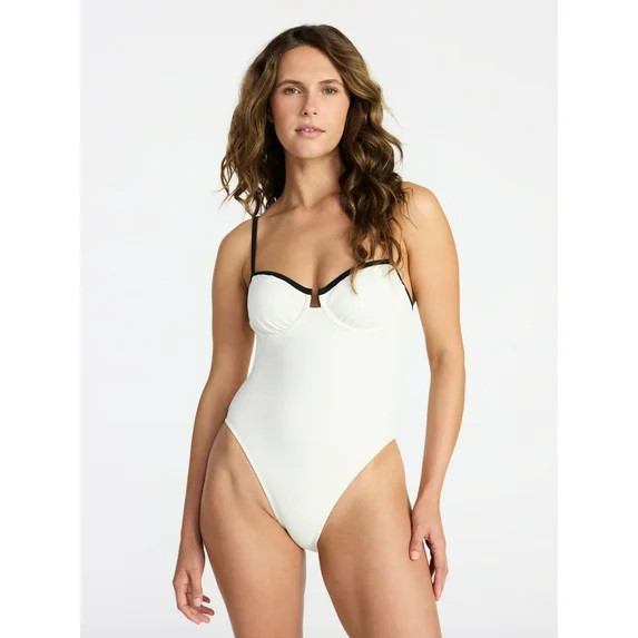 Time and Tru Women's and Women's Plus Size Underwire One Piece Swimsuit, Sizes XS-3X | Walmart (US)