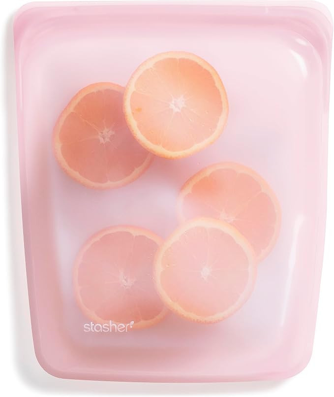 Stasher Platinum Silicone Food Grade Reusable Storage Bag, Pink (1/2 Gallon) | Reduce Single-Use ... | Amazon (US)