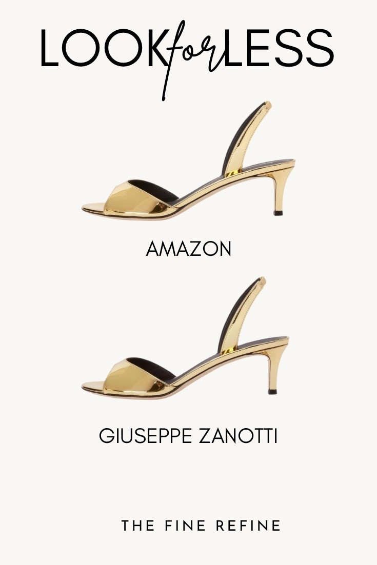 Designer-inspired gold heels • minimalist metallic sandals • affordable evening shoe option • quiet luxury style #LookForLess @amazon