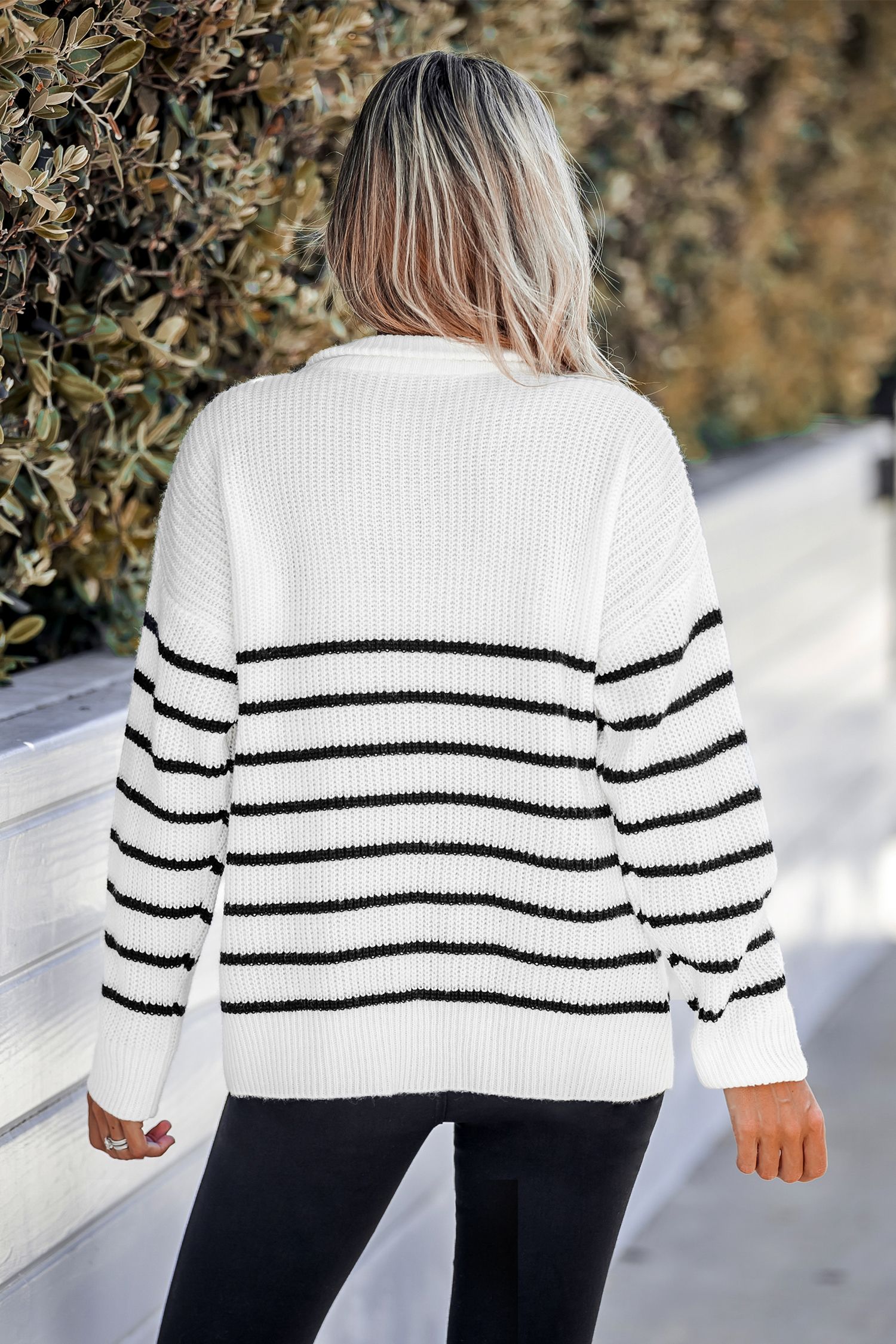 Striped Drop Sleeve SweaterNew | Cupshe US
