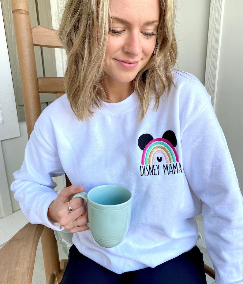 Disney Mama Crew Neck Sweatshirt Rainbow Disney Mom | Etsy | Etsy (US)