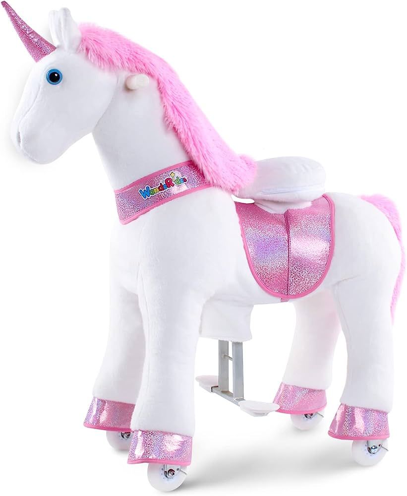 WondeRides Ride on Unicorn Toy, Kids Ride on Toy Medium Pink, 36 inch Height Size 4 for Girls 4 t... | Amazon (US)