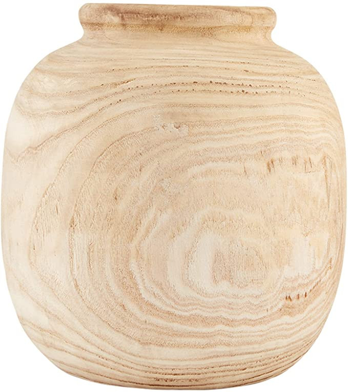 Mud Pie Large Dried Florals Paulownia Wood DecorativePot, 11 3/4 Inches | Amazon (US)