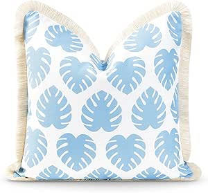 Hofdeco Premium Coastal Hampton Style Patio Indoor Outdoor Pillow Cover Only, 20"x20" Water Resis... | Amazon (US)
