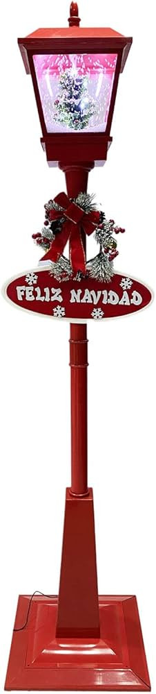 Fraser Hill Farm Let It Snow Series 71-in. Musical Street Lamp with Christmas Tree Scene | Feliz ... | Amazon (US)