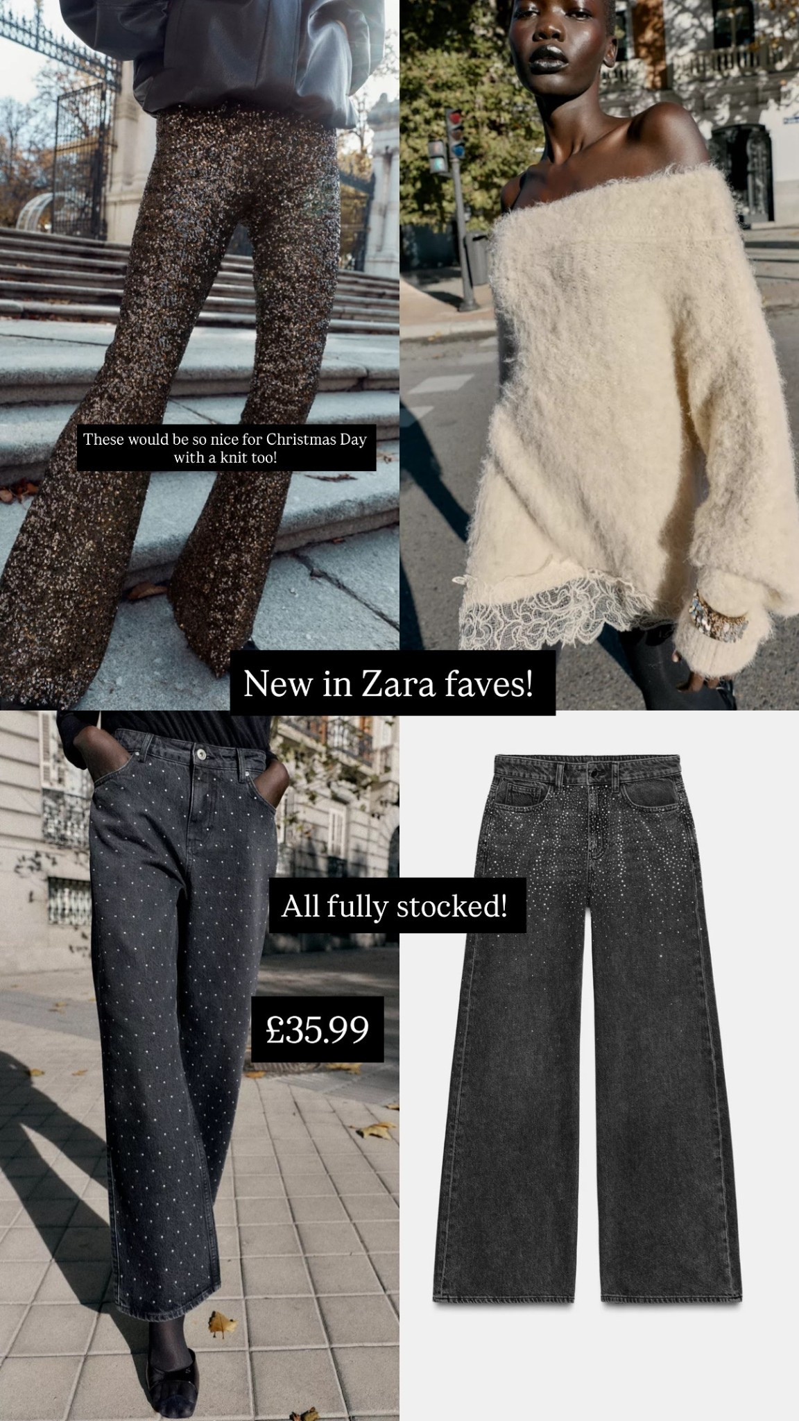 New in Zara faves - 2 pairs of embellished jeans with stock!! 

Christmas outfits, Zara 

#LTKwinter #LTKpartywear #LTKuk