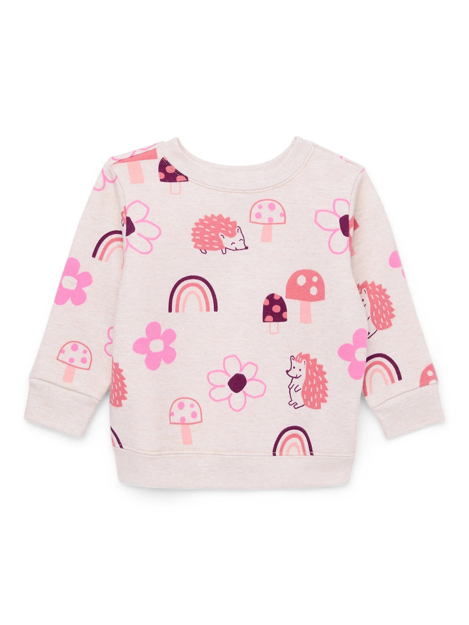 Garanimals Baby Girl Print Fleece Sweatshirt, Sizes 6-24 Months - Walmart.com | Walmart (US)