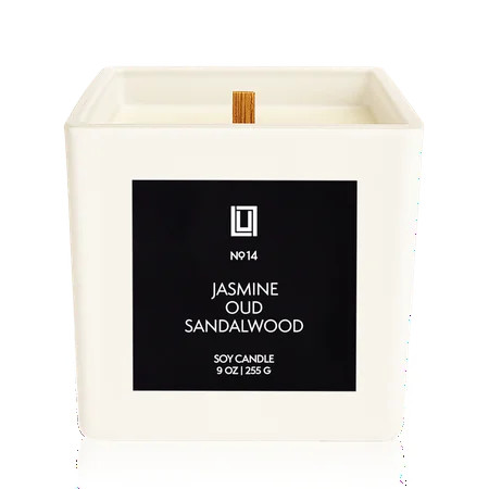 Lulu Candles | Jasmine, Oud & Sandalwood | Luxury Wood Wick Candle in Matte Black Jar – Highly Scented Soy Candle with Incense, Citrus & Clove | Long Lasting, Aromatherapy Candle, Gift for All | Walmart (US)