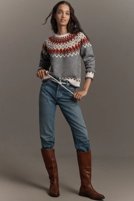 Hunter Crew-Neck Jacquard Sweater | Anthropologie (US)