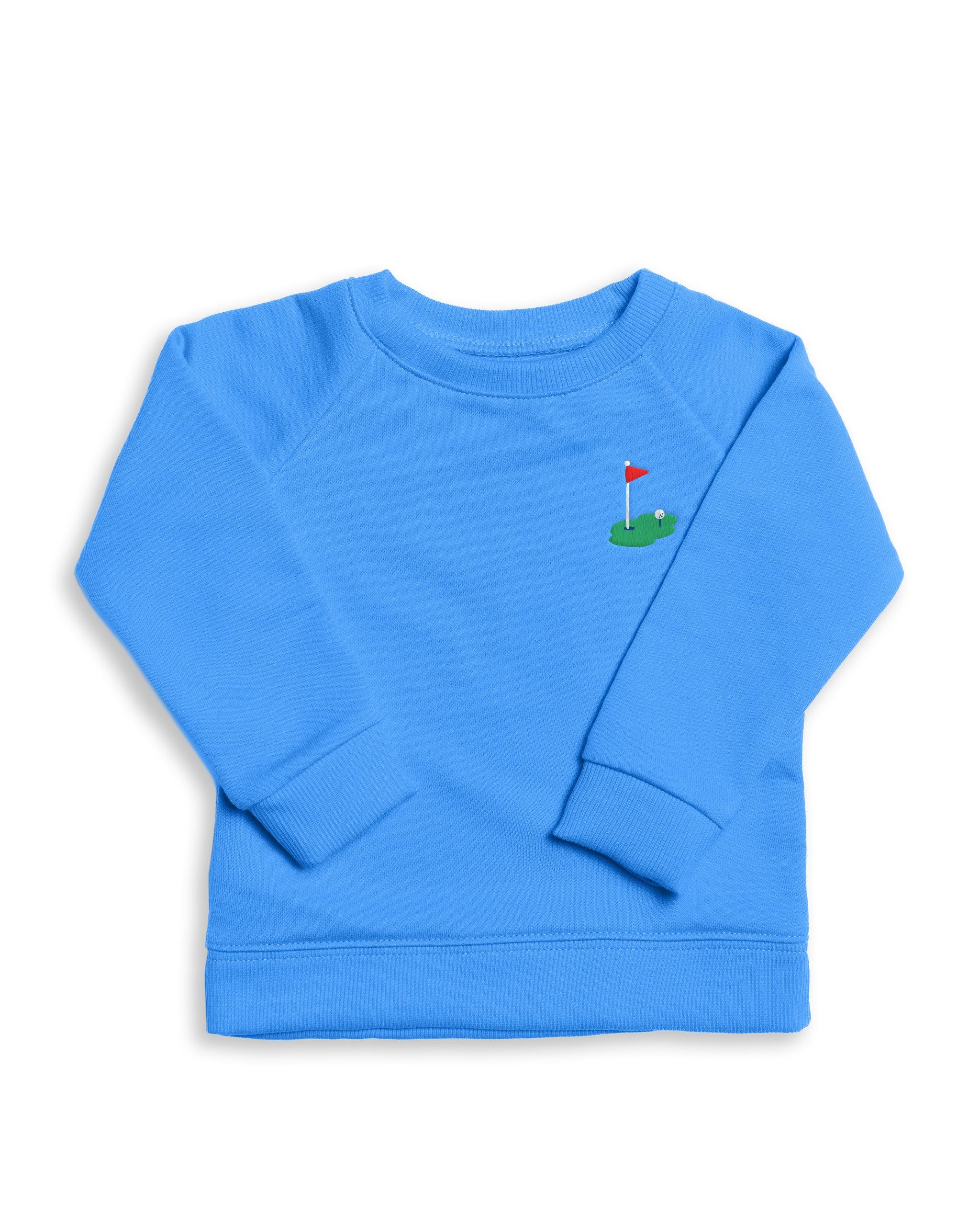 The Organic Embroidered Pullover Sweatshirt [Marine Blue Golf] | 1212