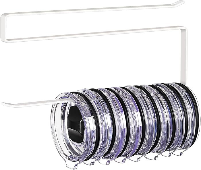 Tumbler Lid Organizer, Horizontal Tumbler Lid Storage Hook Up to 10 Lids, Space Saving Cup Lid Ho... | Amazon (US)