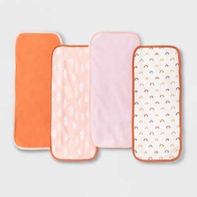 Baby Girls&#39; 4pk Earth &#38; Sky Burp Cloth - Cloud Island&#8482; Pink | Target