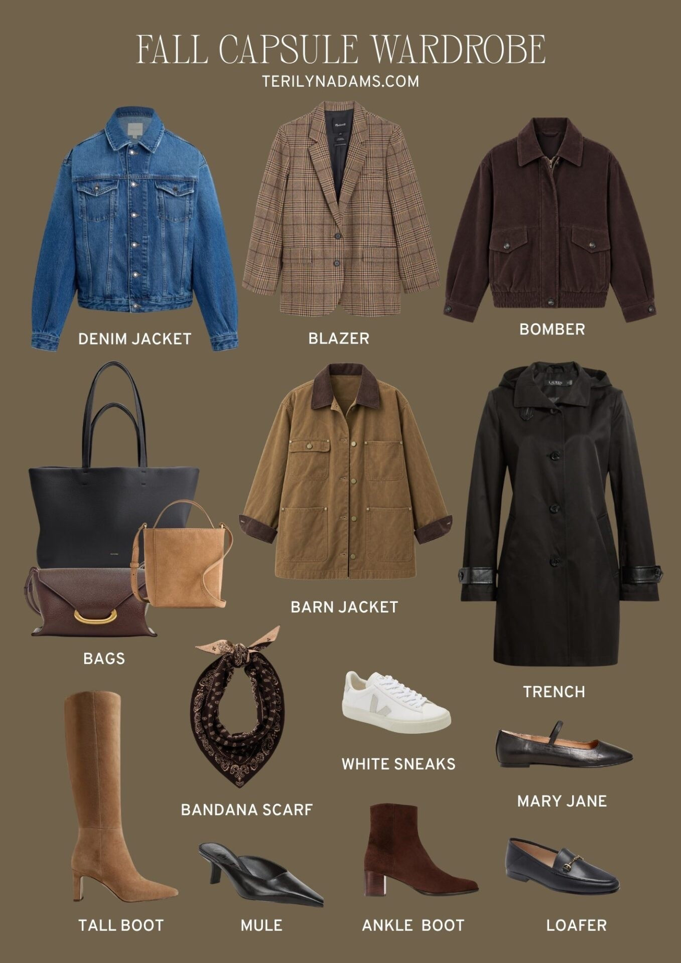 Part 2 of my fall capsule - outerwear and accessory edition.