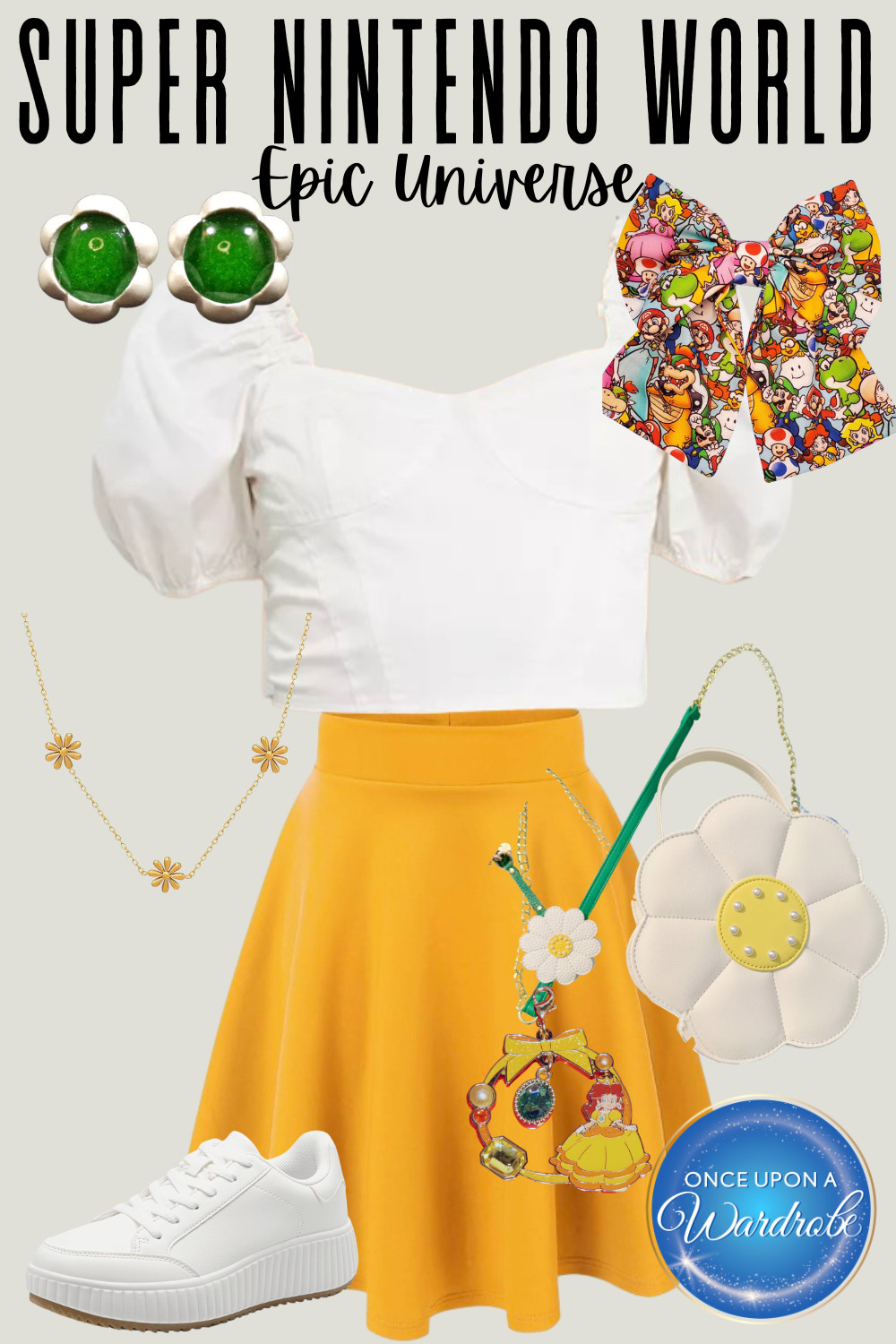 This Princess Daisy look is one of our favorite Super Mario outfits for women at Super Nintendo World 🌼

The white top and yellow skirt feel bright and fun, but still comfortable enough for a full day at Epic Universe. We added daisy accessories and a floral bag to tie in the character details without going full costume, plus sneakers to keep it practical for walking around the park.

If you’re planning Super Nintendo World outfits or looking for Super Mario outfit ideas that are cute and wearable, this is such an easy option to recreate. 

 

#LTKTravel