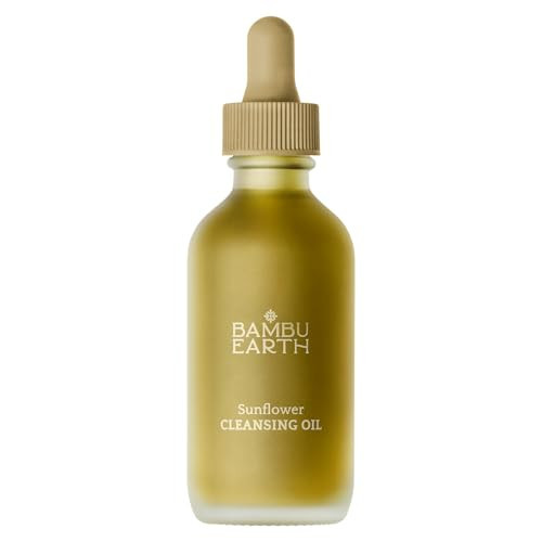 Bambu Earth Sunflower Cleansing Oil - Daily Face Cleanser & Makeup Remover for Clear Skin - Gentle Sunscreen and Makeup Remover, Essential Skincare with Organic Sunflower and Safflower Oils - 2 Fl. oz | Amazon (US)