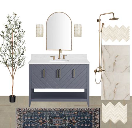 Transitional modern with some cozy flair 
#bathroomdesign

#LTKhome
