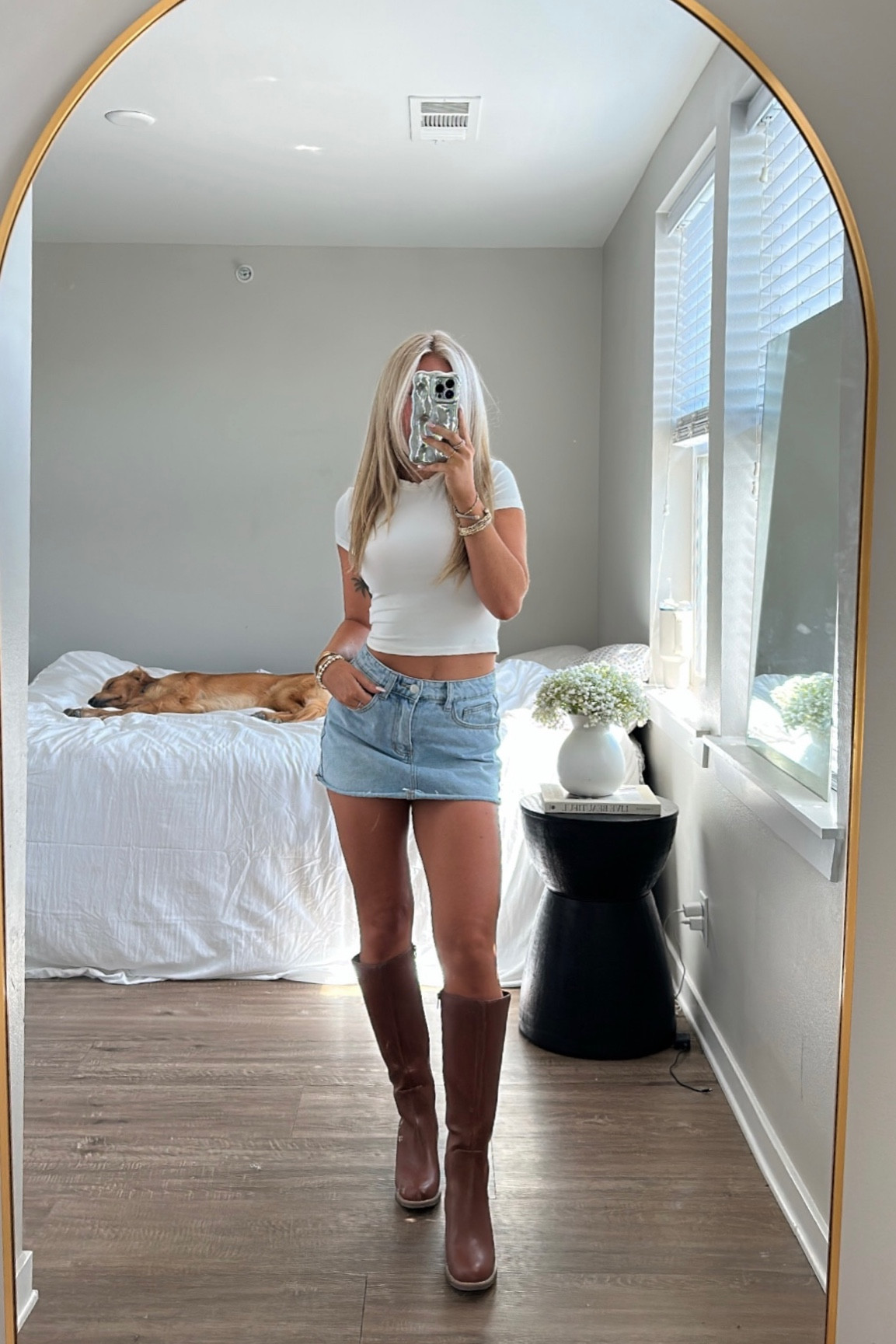 90’s inspired fall transition outfit ☁️👢✨