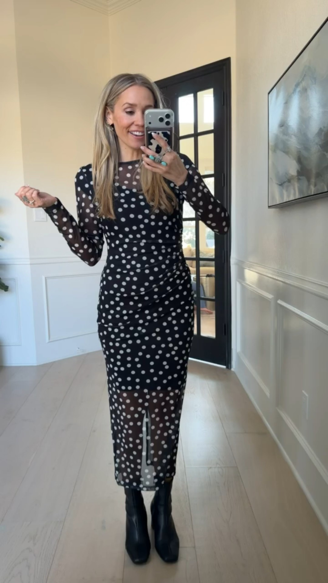 Polka dot pattern is ON TREND & this dress was a must on Amazon! 🖤🤍 
FYI : it does come with a spaghetti strap underlining, so I added a cap sleeve underneath! 

Wearing size s / my tts 

#LTKgrwm #LTKdayinmylife #LTKmomlife