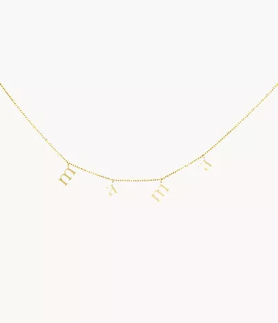 Mama Gold-Tone Stainless Steel Chain Necklace | Fossil (US)