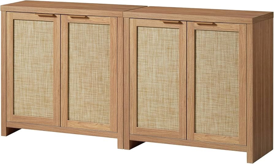 Hampstead Storage Sideboard Cabinet with Rattan Doors and Adjustable Shelves, Buffet Kitchen Cabi... | Amazon (US)