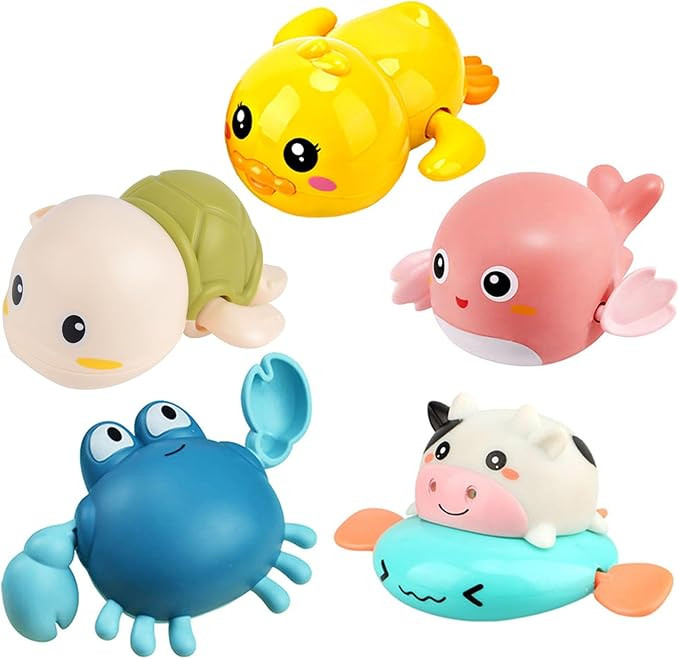 Bath Toy,Cute Animal Clockwork Bathtub Swimming Pool Toy,Baby Bath Toys for Toddlers 1-3, Boys & ... | Amazon (US)