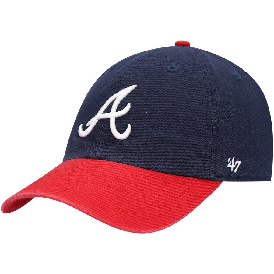 Men's Atlanta Braves '47 Navy/Red Home Clean Up Adjustable Hat | MLB Shop