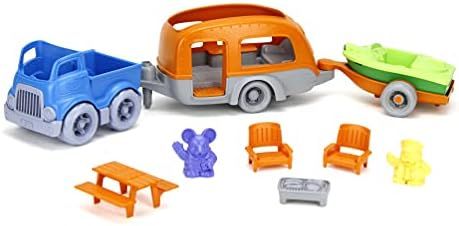 Green Toys RV Camper Set, Blue/Orange - 10 Piece Pretend Play, Motor Skills, Kids Toy Vehicle Pla... | Amazon (US)