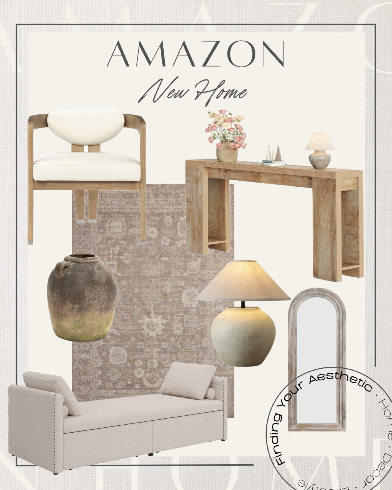 Amazon Home new finds 🤎

Neutral area rug // designer inspired console // wood console table // organic modern lamp // t back dining chair // rustic vase // urn // floor mirror // beige accent bench 

#LTKFamily #LTKHome #LTKStyleTip