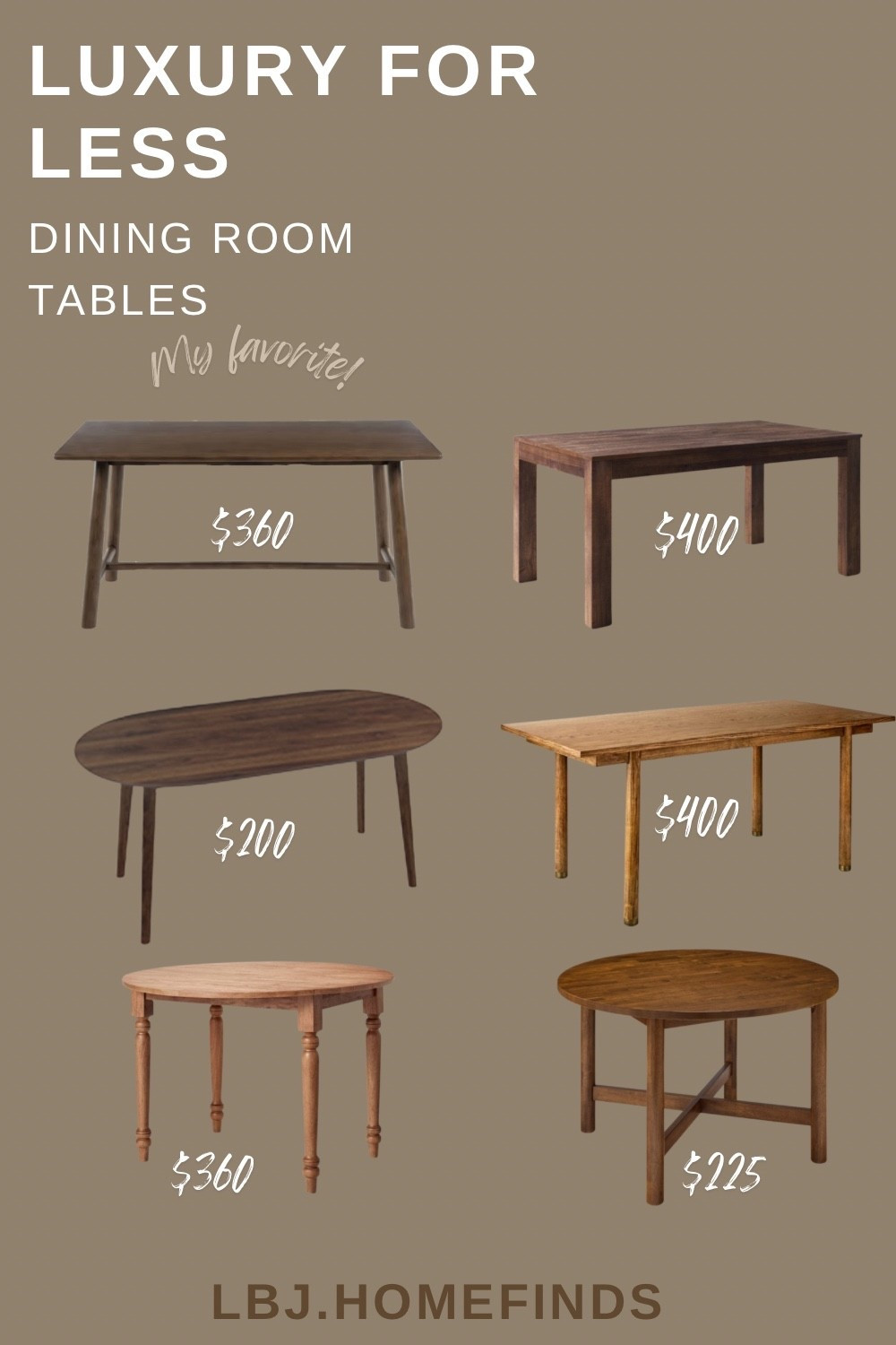 Dining tables that look custom… without the custom price tag 🤎I looked high and low to find tables I’m in love with!

These affordable wood dining tables bring warmth, texture, and a high-end feel to any space—all under budget.

Perfect for everyday living + entertaining ✨#DiningRoomStyle #AffordableDecor #HomeFinds


#LTKHome