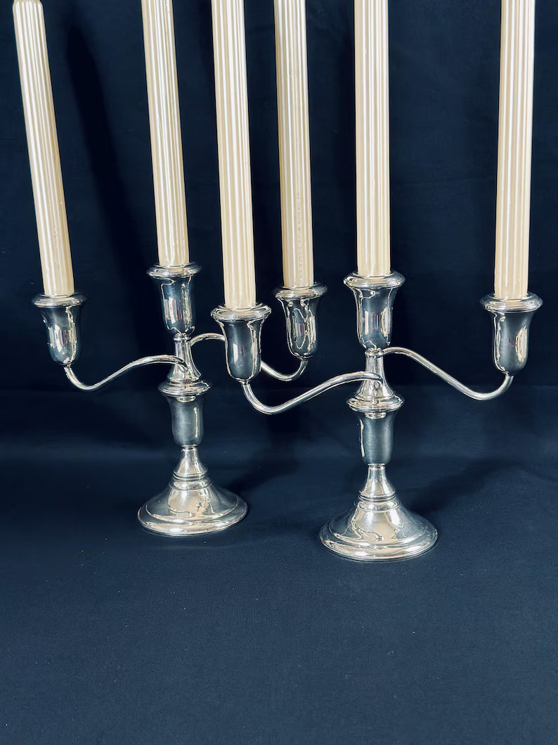 These convertible candle holders are 5” tall or 8” tall. They hold standard 3/4” tapers. Co... | Etsy (US)