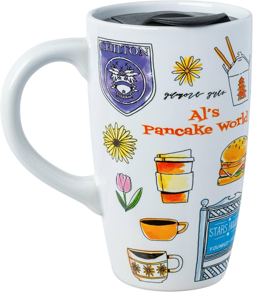 Silver Buffalo Gilmore Girls Stars Hollow, Ceramic Travel Mug, Lid, 16oz | Amazon (US)