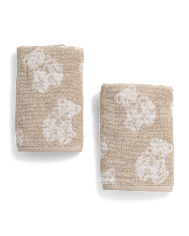 Set Of 2 Bears Hand Towels, Cotton | TJ Maxx