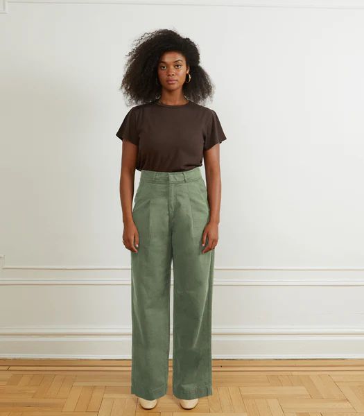 Jack Pleated Wide-Leg Trousers - Cardamom | Loup