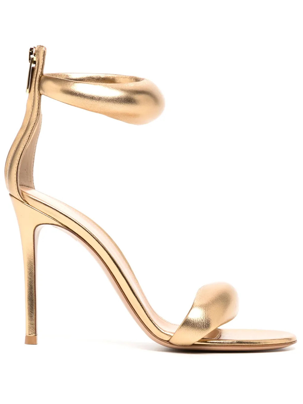 Gianvito Rossi Bijoux 100mm leather sandals - Gold | Farfetch Global